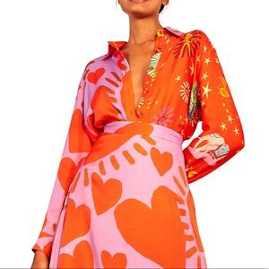 FARM Rio Mixed Print Top (NWT)